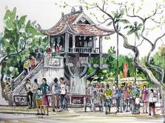 Overseas Vietnamese artist nurtures love for Hà Nội through sketches