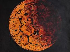 Lacquer paintings compare humans with particles in universe