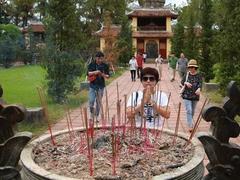 Sights and smells of incense making village lure tourists