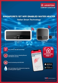 Ariston: Singapore's First-ever WiFi-enabled Smart Water Heater Now Complete with Full Range and Design to Fit Any Bathroom Design