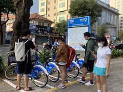 Bike rental service attracts young people in HCM City