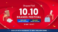 Unbox the Biggest Brand Deals from well-loved brands at Shopee’s 10.10 Brands Festival