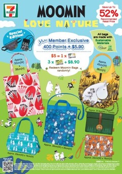 Walk the streets with Moomin x 7-Eleven limited edition eco-friendly bags in the latest Shop and Earn stamps programme