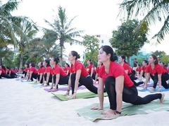 500 people perform yoga at Summer Yoga Festival