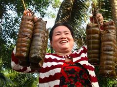 Hậu Giang’s cylindrical sticky rice cake: a culinary delight for Tết