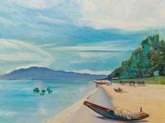 Movie star Trà Giang shows new paintings in HCM City