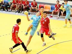 Athletes take part in handball club championship